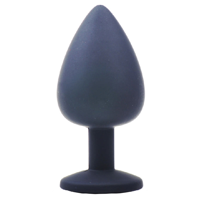 Large Black Jewelled Silicone Butt Plug