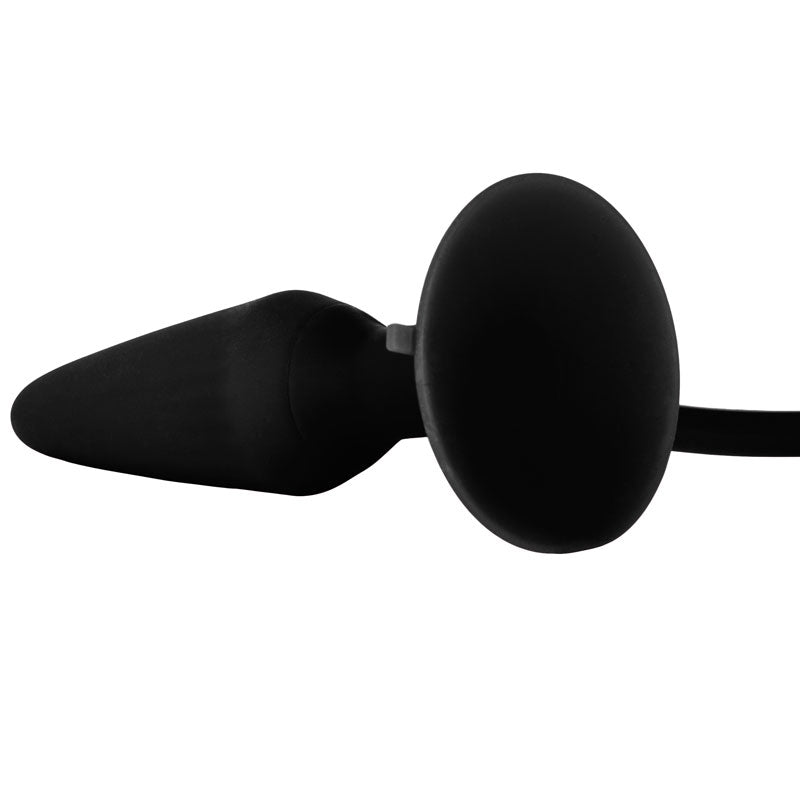 Black Booty Call Pumper Silicone Inflatable Small Anal Plug